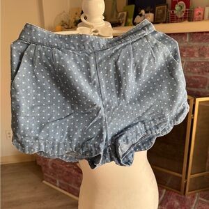 Ellison High Waist Blue and White Scallop Shorts